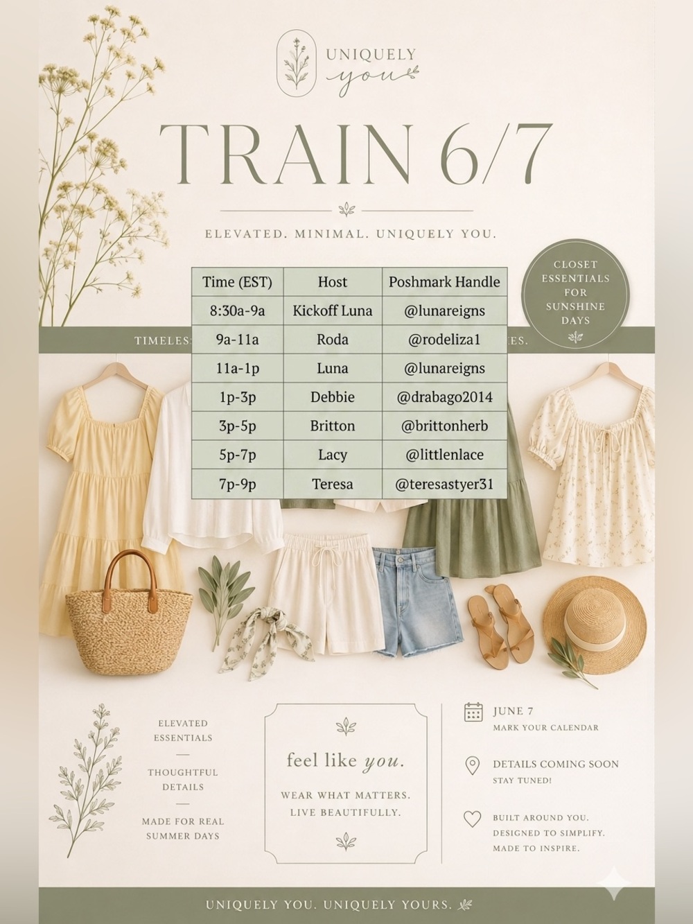 Uniquely You Monthly Train Show : Unique Finds and Quality Classic Basics